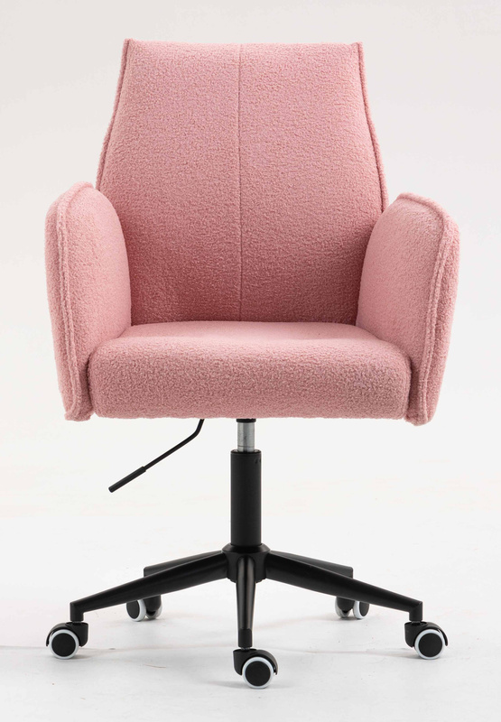 FOTEL HR280K PUDROWY RÓŻ BARANEK CZARNA PODSTAWA