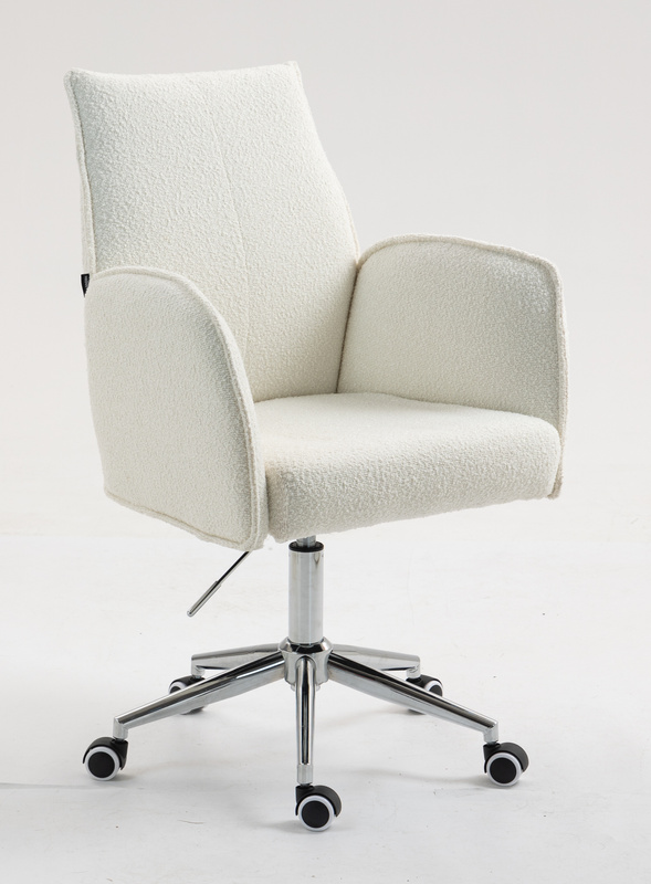 FOTEL HR280K KREMOWY BARANEK CHROMOWANA PODSTAWA