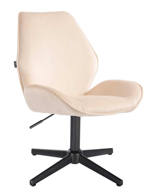 FOTEL HR350CROSS KREMOWY WELUR CZARNA PODSTAWA