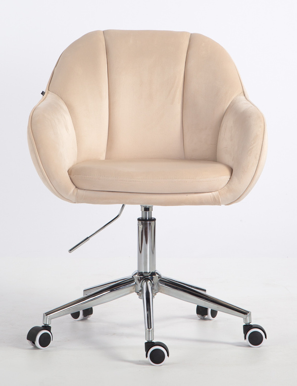 HOKER HR2055K KREMOWY WELUR CHROMOWANA PODSTAWA