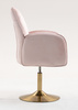 FOTEL HR280N PUDROWY RÓŻ WELUR ZŁOTA PODSTAWA