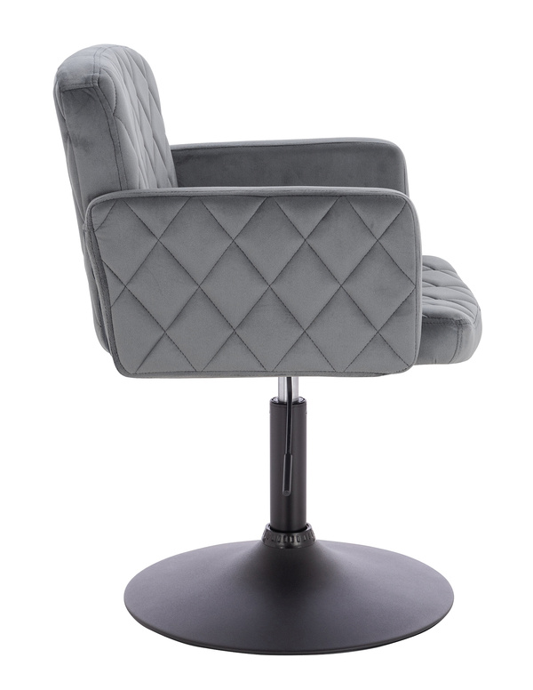 FOTEL HR802N GRAFITOWY WELUR CZARNA PODSTAWA