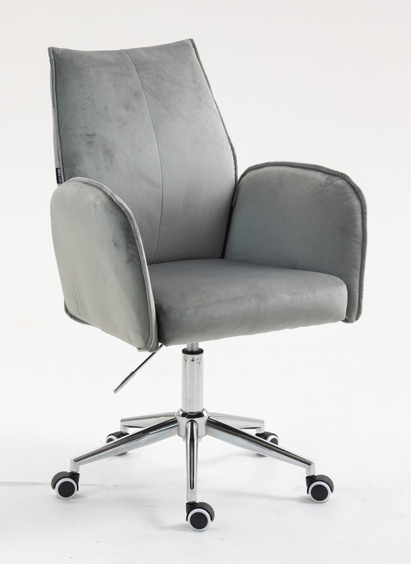 FOTEL HR280K STALOWY WELUR CHROMOWANA PODSTAWA