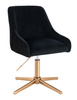 FOTEL HR920CROSS CZARNY WELUR ZŁOTA PODSTAWA