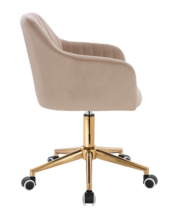 FOTEL HR190K LATTE WELUR ZŁOTA PODSTAWA