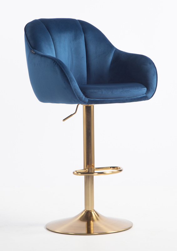 HOKER HR2055W CIEMNE MORZE WELUR ZŁOTA PODSTAWA