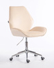 FOTEL HR350K KREMOWY WELUR CHROMOWANA PODSTAWA