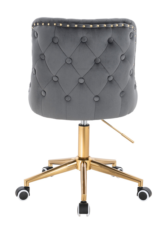 FOTEL HR940K GRAFITOWY WELUR ZŁOTA PODSTAWA