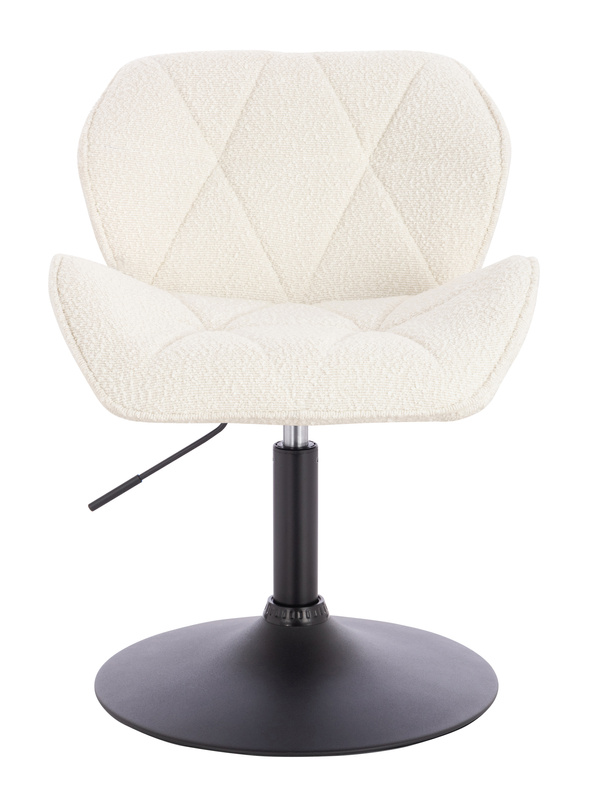 FOTEL HR111N KREMOWY BARANEK CZARNA PODSTAWA