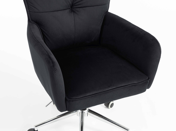 HOKER HR250K CZARNY WELUR  CHROMOWANA PODSTAWA