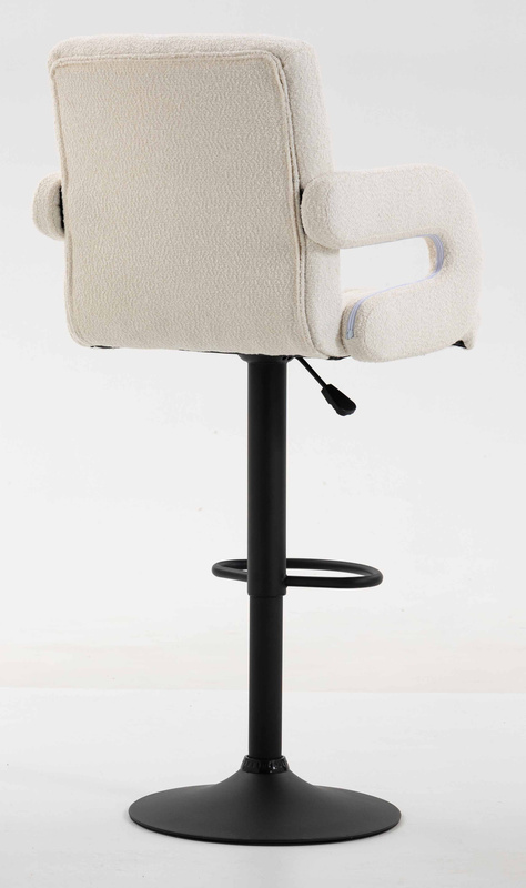 FOTEL HR8404W KREMOWY BARANEK CZARNA PODSTAWA