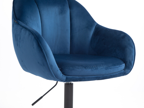 FOTEL HR2055K CIEMNE MORZE WELUR CZARNA PODSTAWA