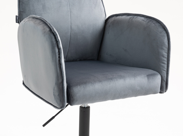 FOTEL HR280K GRAFITOWY WELUR CZARNA PODSTAWA