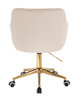 FOTEL HR190K KREMOWY WELUR ZŁOTA PODSTAWA