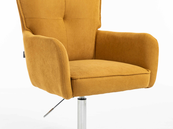 HOKER HR250N ŻÓŁTY CURRY PREMIUM CORD SZTRUKS CHROMOWANA PODSTAWA