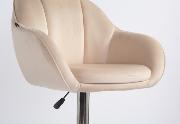 HOKER HR2055W KREMOWY WELUR CHROMOWANA PODSTAWA