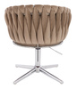 FOTEL HR750CROSS LATTE WELUR CHROMOWANA PODSTAWA