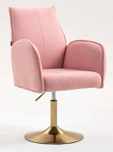FOTEL HR280N PUDROWY RÓŻ BARANEK ZŁOTA PODSTAWA