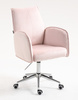 FOTEL HR280K PUDROWY RÓŻ WELUR CHROMOWANA PODSTAWA