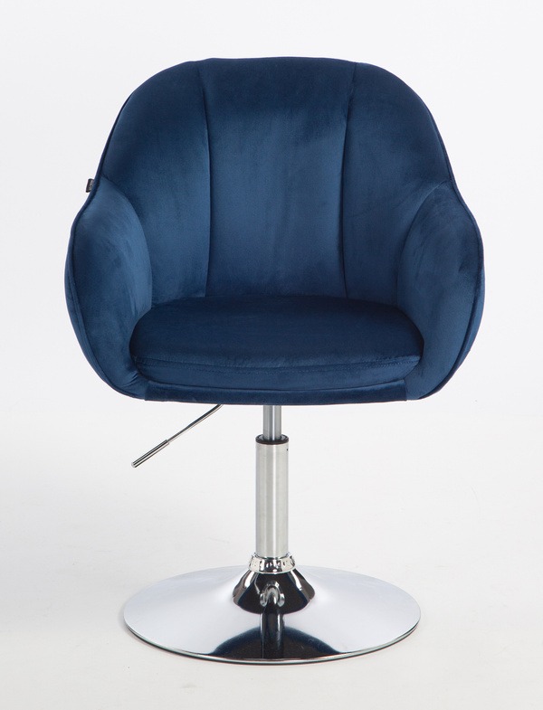 HOKER HR2055N CIEMNE MORZE WELUR CHROMOWANA PODSTAWA