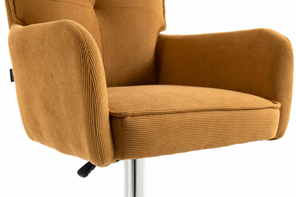 HOKER HR250W ŻÓŁTY CURRY PREMIUM CORD SZTRUKS CHROMOWANA PODSTAWA