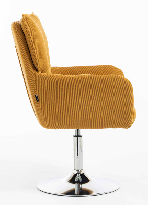 HOKER HR250N ŻÓŁTY CURRY PREMIUM CORD SZTRUKS CHROMOWANA PODSTAWA