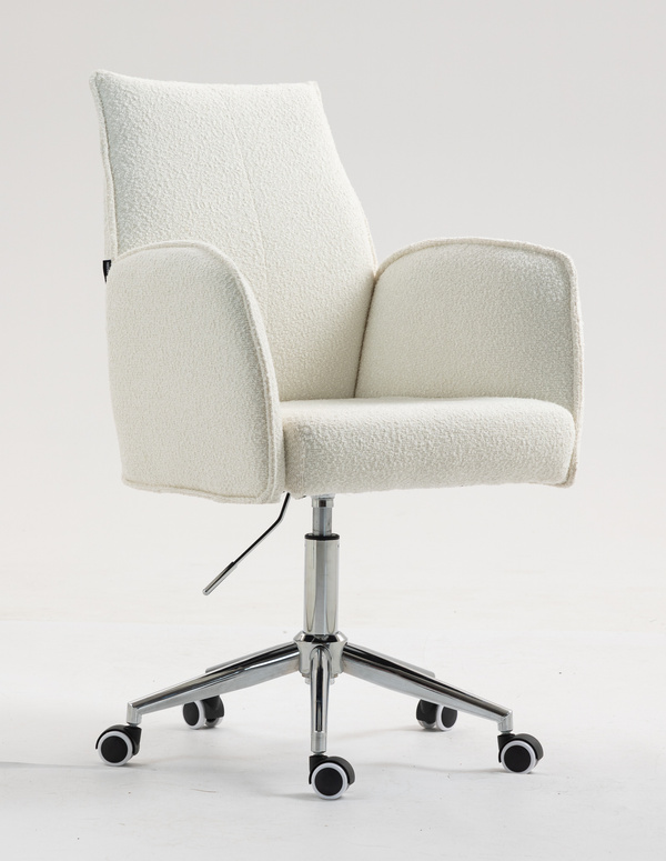 FOTEL HR280K KREMOWY BARANEK CHROMOWANA PODSTAWA