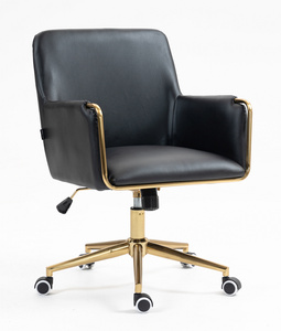 FOTEL HR4318K CZARNY ZŁOTA PODSTAWA