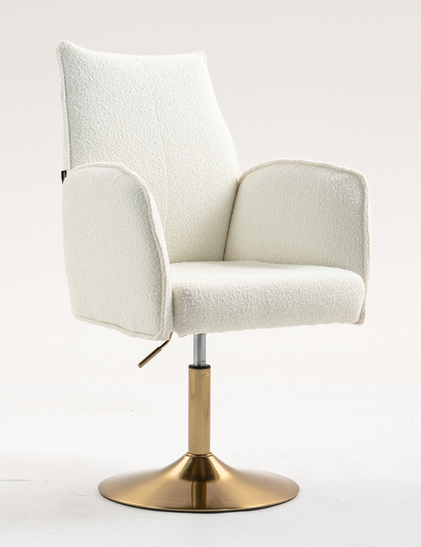 FOTEL HR280N KREMOWY BARANEK ZŁOTA PODSTAWA