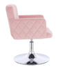 FOTEL HR802N PUDROWY RÓŻ WELUR CHROMOWANA PODSTAWA