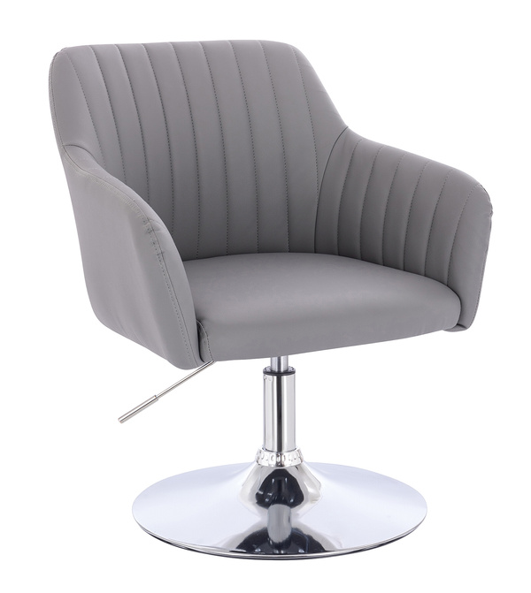 FOTEL HR190N SZARY CHROMOWANA PODSTAWA