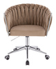 FOTEL HR750K LATTE WELUR CHROMOWANA PODSTAWA