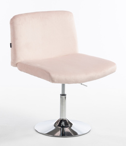 HOKER HR150N PUDROWY RÓŻ WELUR CHROMOWANA PODSTAWA