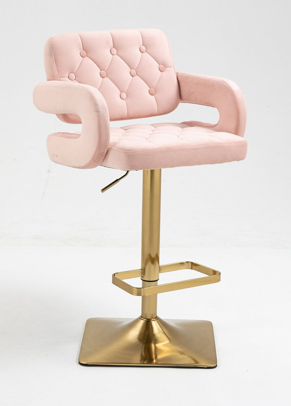 HOKER HR8403KW PUDROWY RÓŻ WELUR ZŁOTA PODSTAWA