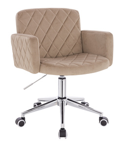 FOTEL HR802K LATTE WELUR CHROMOWANA PODSTAWA