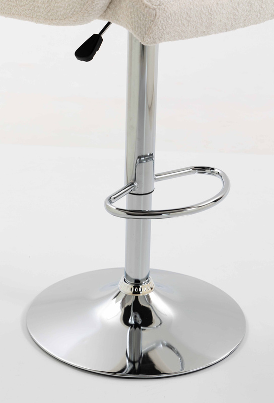 FOTEL HR8404W KREMOWY BARANEK CHROMOWANA PODSTAWA