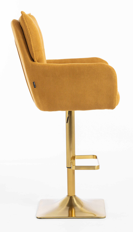 HOKER HR250KW ŻÓŁTY CURRY PREMIUM CORD SZTRUKS ZŁOTA PODSTAWA