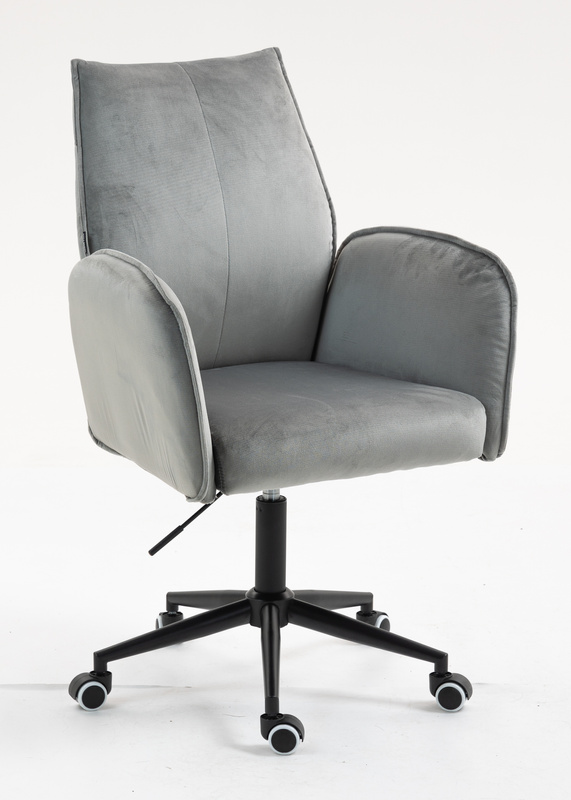 FOTEL HR280K STALOWY WELUR CZARNA PODSTAWA