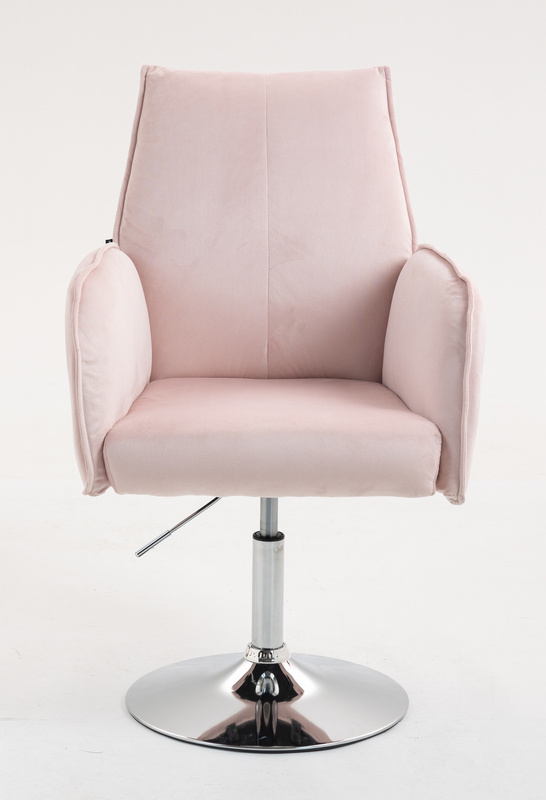 FOTEL HR280N PUDROWY RÓŻ WELUR CHROMOWANA PODSTAWA