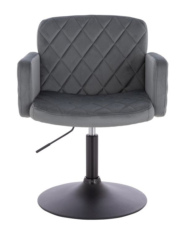 FOTEL HR802N GRAFITOWY WELUR CZARNA PODSTAWA