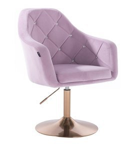 FOTEL HR830 WRZOSOWY WELUR ZŁOTA PODSTAWA