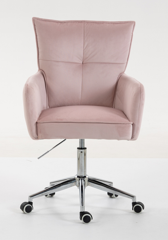 HOKER HR250K PUDROWY RÓŻ WELUR  CHROMOWANA PODSTAWA