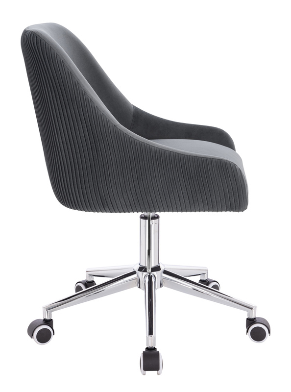 FOTEL HR920K GRAFITOWY WELUR CHROMOWANA PODSTAWA