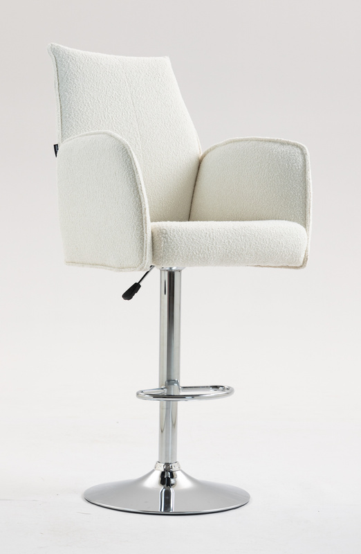 FOTEL HR280W KREMOWY BARANEK CHROMOWANA PODSTAWA