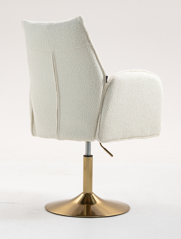 FOTEL HR280N KREMOWY BARANEK ZŁOTA PODSTAWA