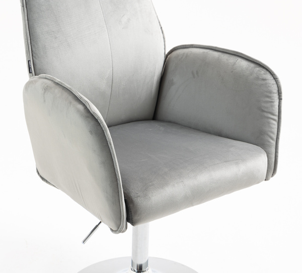 FOTEL HR280N STALOWY WELUR CHROMOWANA PODSTAWA