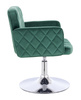 FOTEL HR802N BUTELKOWA ZIELEŃ WELUR CHROMOWANA PODSTAWA