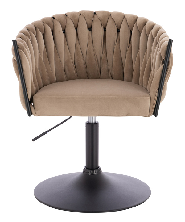 FOTEL HR750N LATTE WELUR CZARNA PODSTAWA