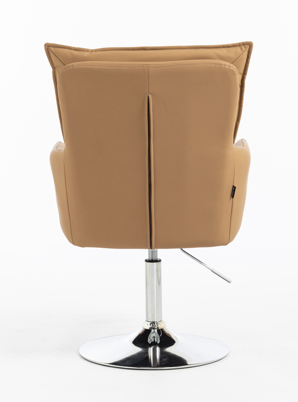 HOKER HR250N KARMELOWY EKOSKÓRA PREMIUM SOFT CHROMOWANA PODSTAWA