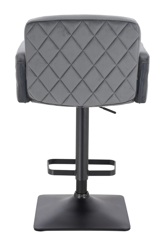 FOTEL HR802KW GRAFITOWY WELUR CZARNA PODSTAWA